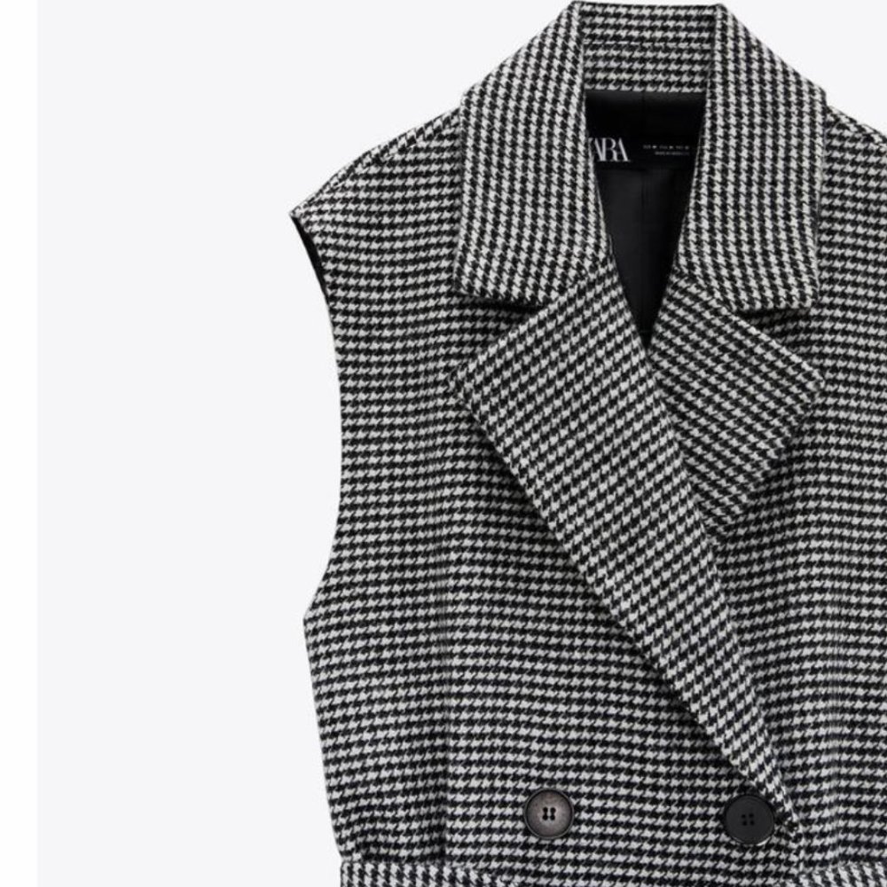ZARA Waistcoat(White+Black, US S,  M ) - Picture 5 of 8